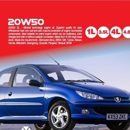 روغن موتور خودروهای بنزینی میشلن اویل مدل 20W50 SL 4.5L، حجم 4.5 لیتر