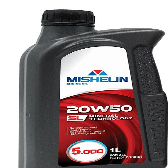 روغن موتور خودروهای بنزینی و گازسوز میشلن اویل مدل 20W50 SL 1L حجم 1 لیتر