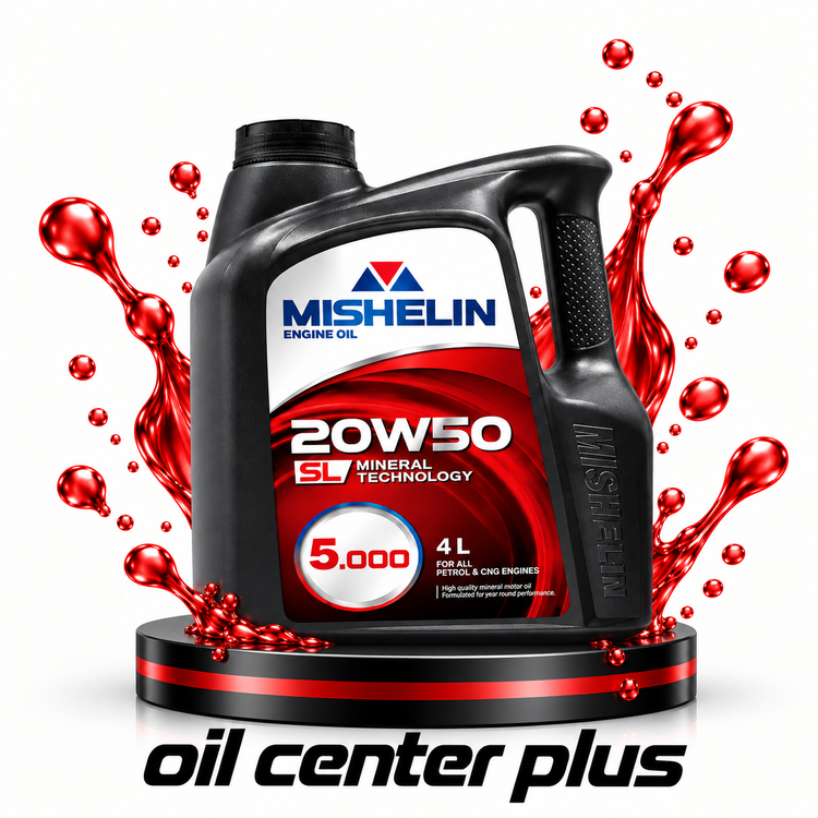 روغن موتور خودروهای بنزینی و گازسوز میشلن اویل مدل 20W50 SL 4L، حجم 4 لیتر