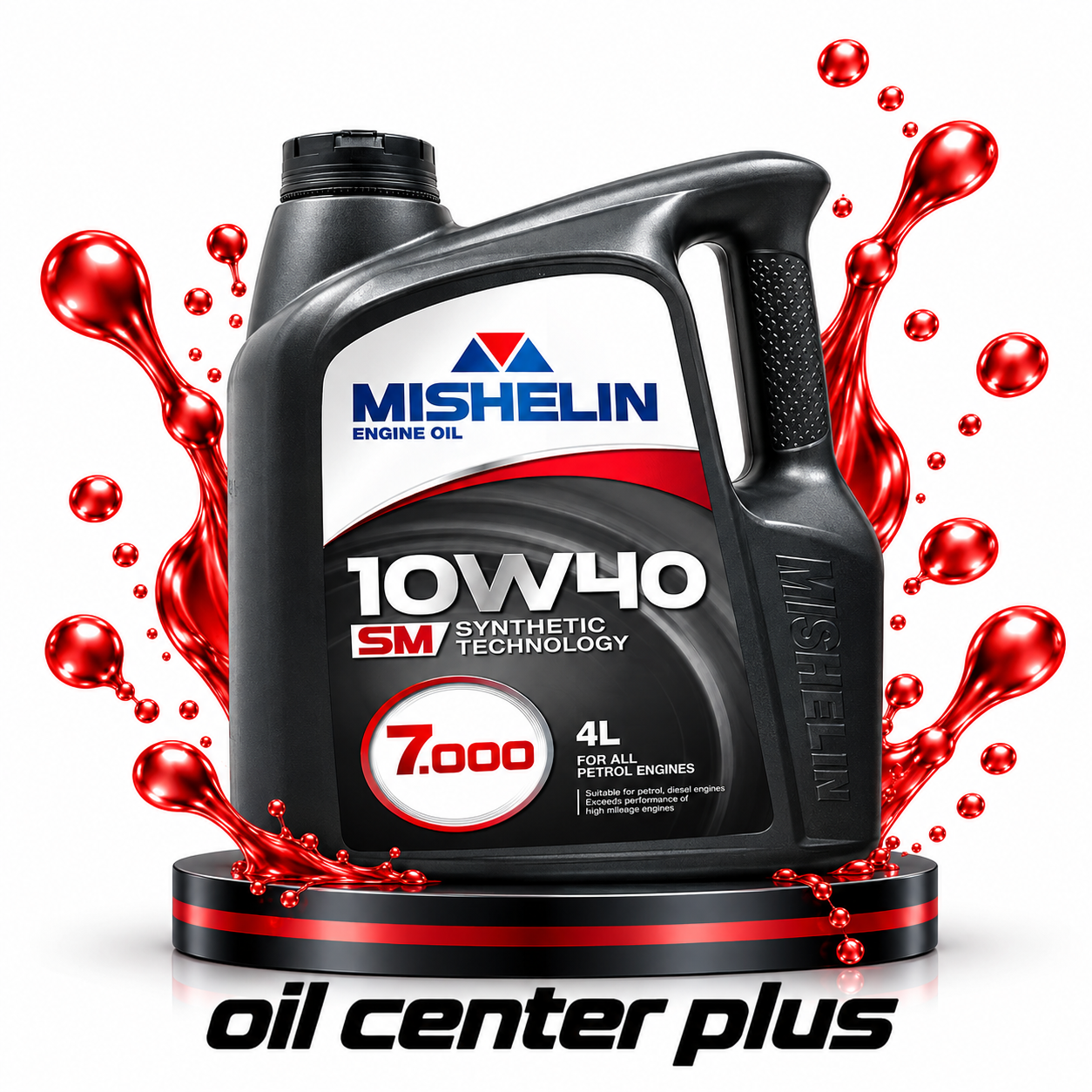 روغن موتور خودرو بنزینی میشلن اویل مدل 10W40 SM 4L حجم 4 لیتر